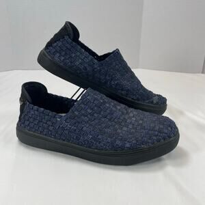 Bernie Mev Lulia Navy Blue Woven Slip On Sneakers Women’s Size 37 EU 6.5 US